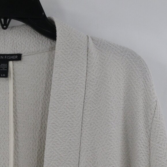 Eileen Fisher Cardigan Women Large Tencel Lyocell Blend Open Front Long pockets - Picture 2 of 9